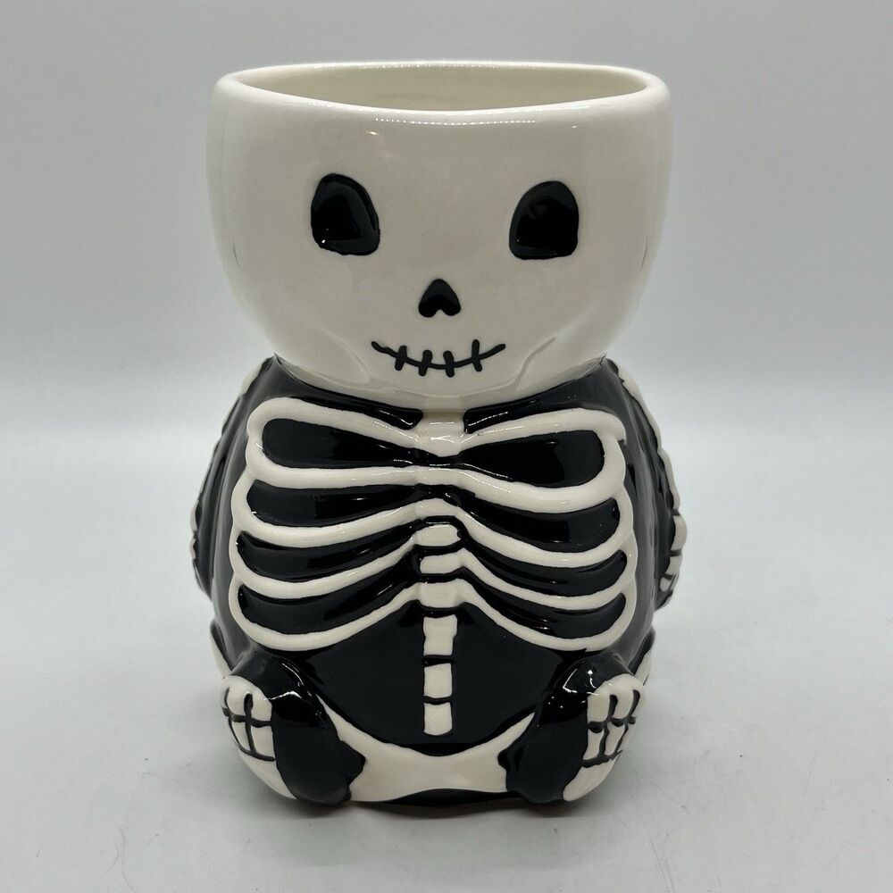 Pottery Barn Halloween Collection Skeleton Coffee Mug Cup Tea